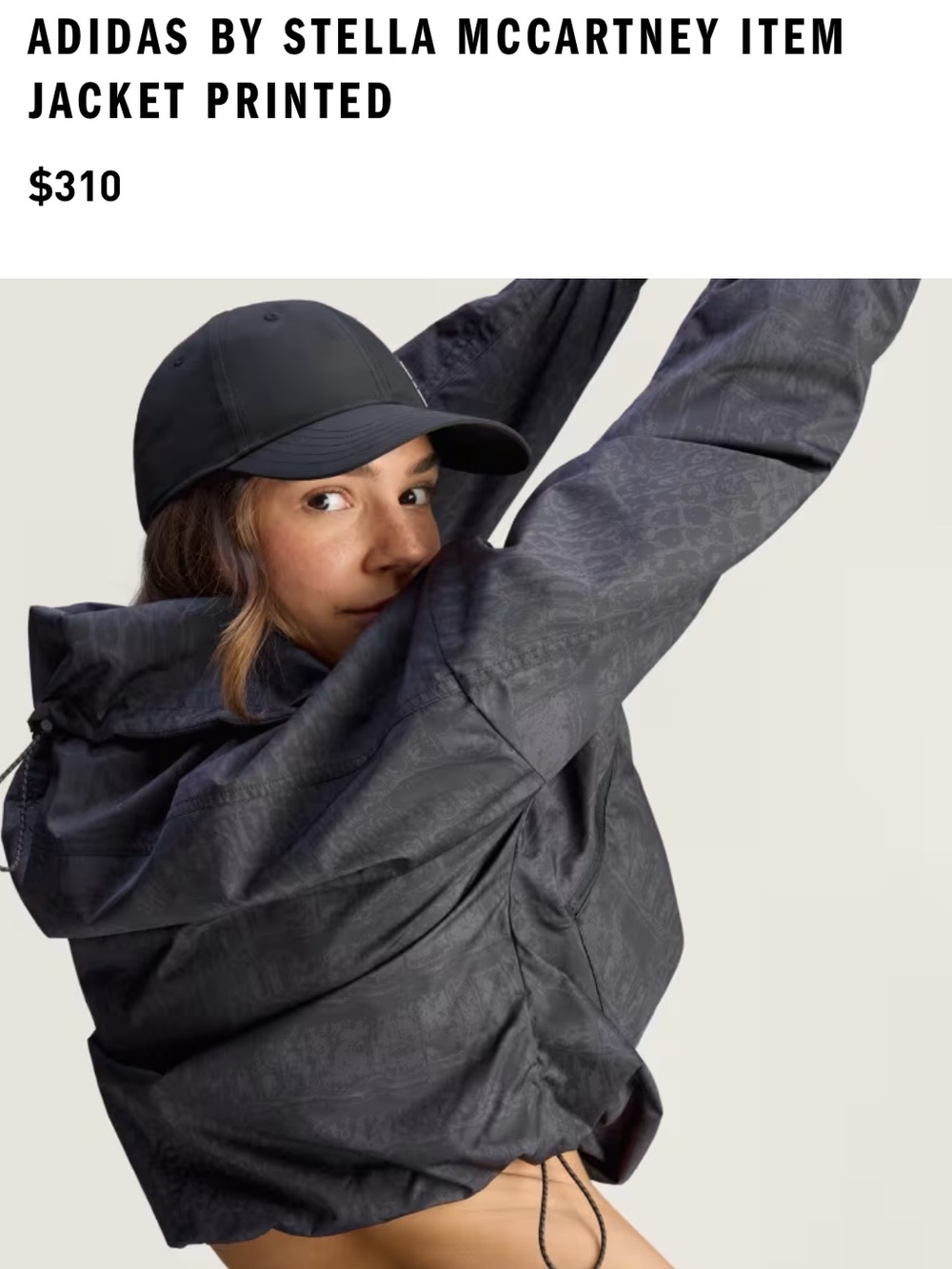 NEW🖤Stella McCartney x Adidas training track jacket utility black $310 - Picture 8 of 16